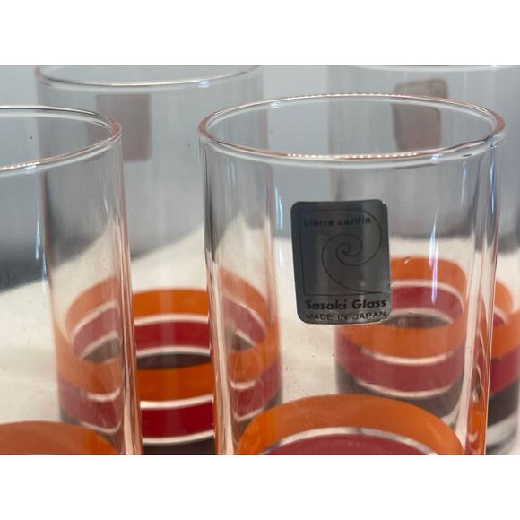 Pierre Cardin Retro Glass Sasaki glass Set Of 5 Unused Made In Japan - Picture 2 of 2